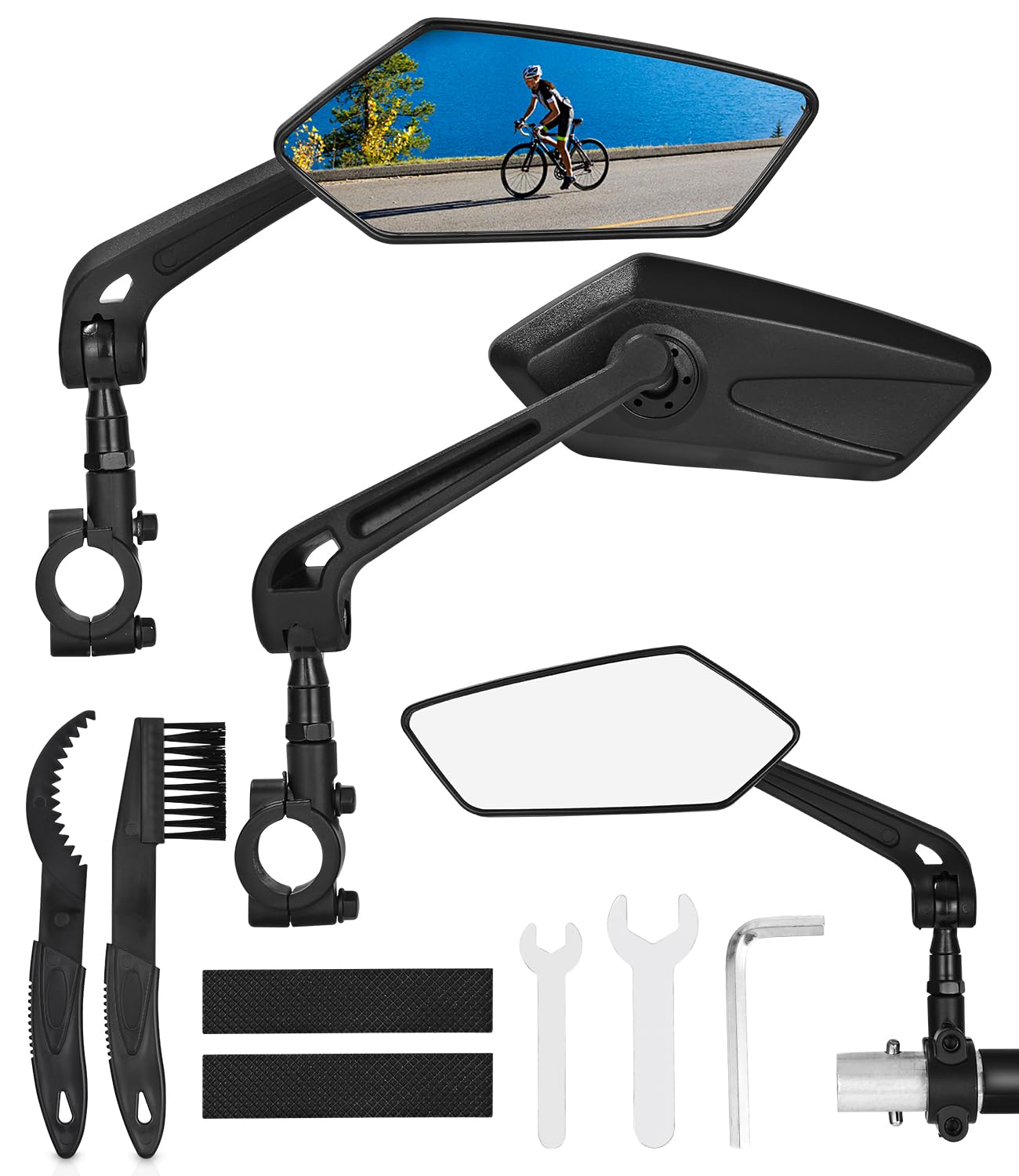 Fahrradspiegel HD, 2 Stück Universal Fahrradrückspiegel, Rückspiegel Fahrrad Spiegel, 360° Drehbar Fahrrad Rückspiegel für E-Bike E-Scooter, Rückspiegel kompatibel mit allen Modellen (links + rechts) Fahrradspiegel HD, 2 Stück Universal Fahrradrückspiegel, Rückspiegel Fahrrad Spiegel, 360° Drehbar Fahrrad Rückspiegel für E-Bike E-Scooter, Rückspiegel kompatibel mit allen Modellen (links + rechts) von Huifoo