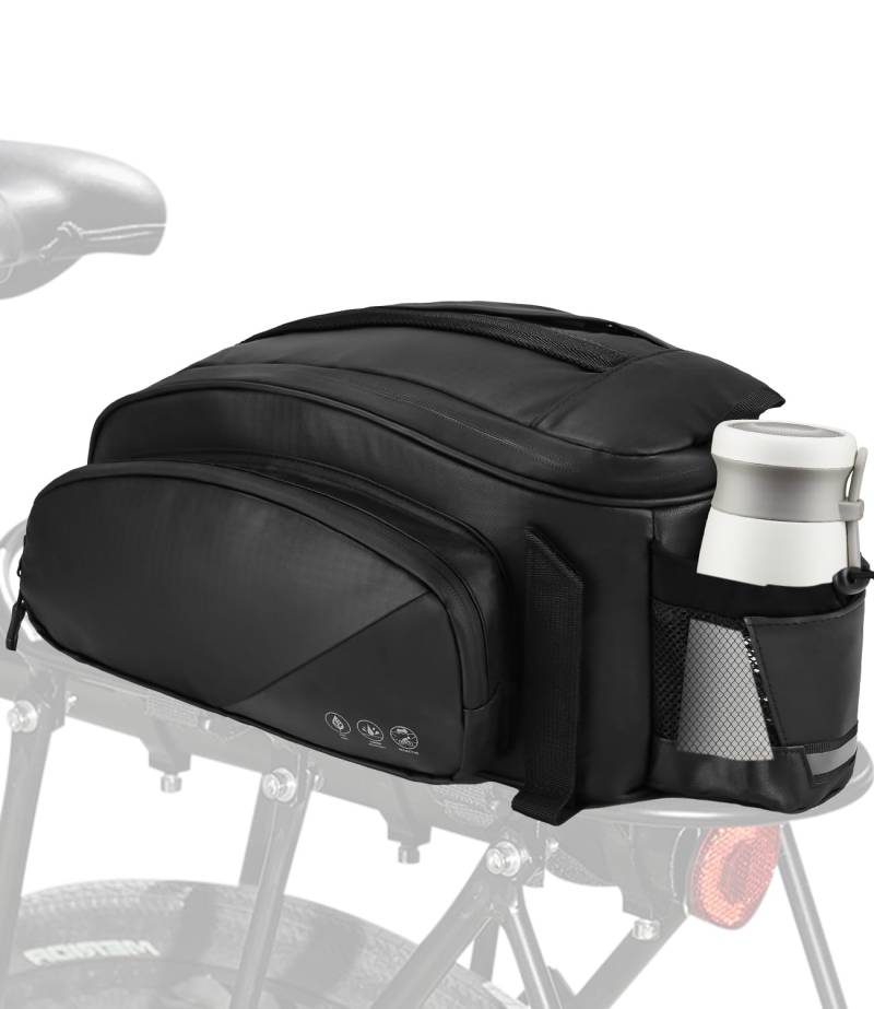 Fahrradtasche für Gepäckträger, Fahrrad Gepäckträgertasche 11L Volumen, mit Regenschutz Reflektierend, Fahrradtaschen Multifunktionale Hinter Gepäcktasche von Huifoo