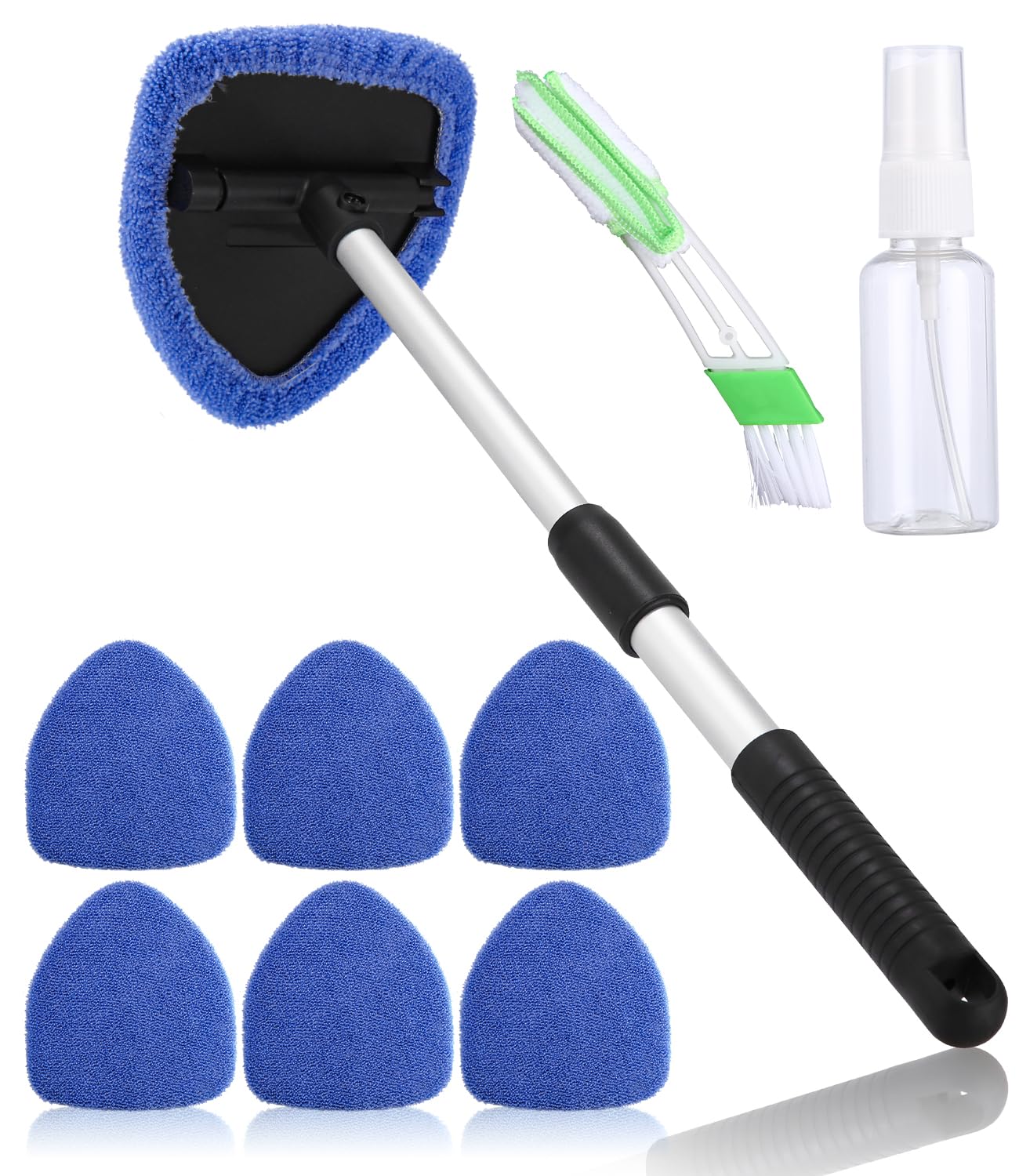 Huifoo Auto Scheibenreiniger mit 6 Mikrofaserpads und Sprühflaschen,Auto Fensterwischer Kit,autoscheiben innenreiniger mit Ausziehbarer Griff,180 Grad drehbar,Blau Huifoo Auto Scheibenreiniger mit 6 Mikrofaserpads und Sprühflaschen,Auto Fensterwischer Kit,autoscheiben innenreiniger mit Ausziehbarer Griff,180 Grad drehbar,Blau von Huifoo