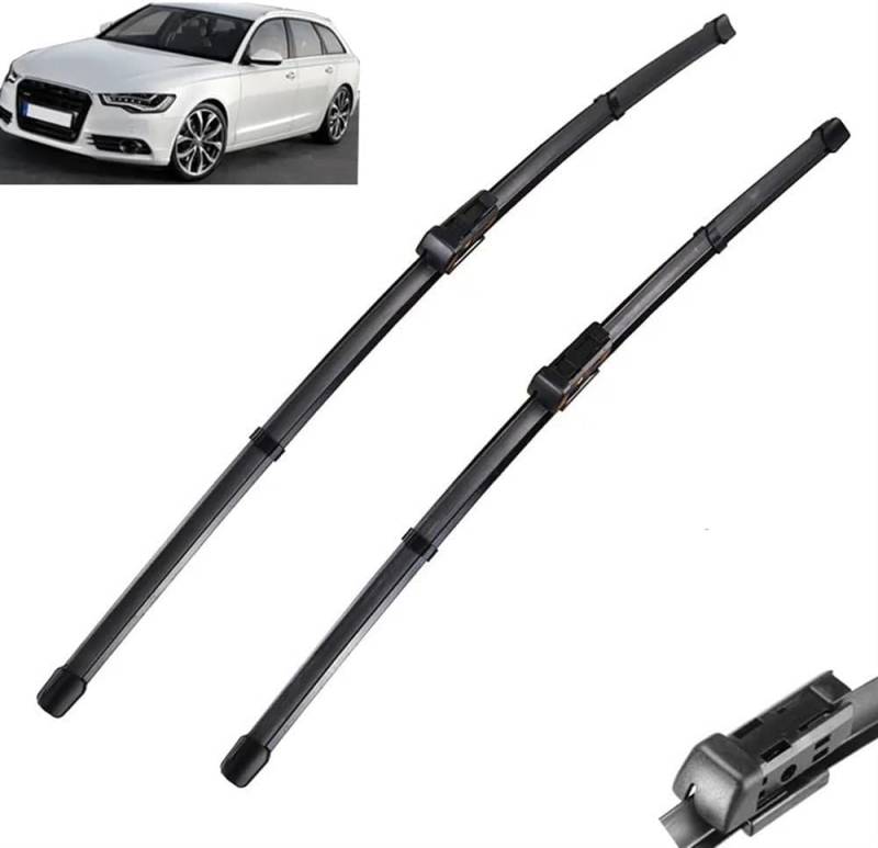 Scheibenwischer für Audi A6 C7 2012-2017 Front - Originalgröße - Leise & Kratzfrei - Einfache Montage - 2er Set von Huiloogye