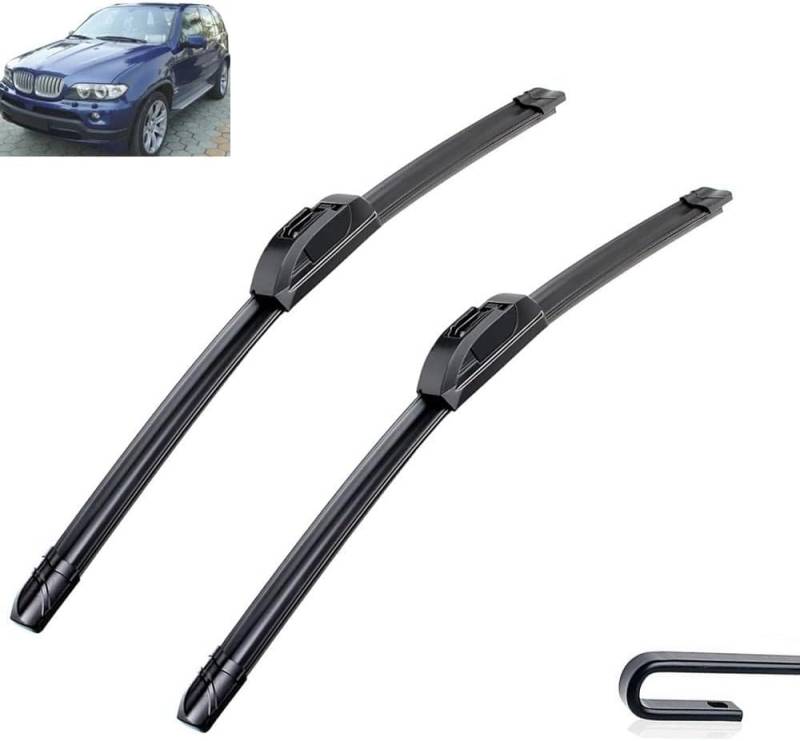 Scheibenwischer für BMW X5 E53 2000-2006 Front - Originalgröße - Leise & Kratzfrei - Einfache Montage - 2er Set von Huiloogye