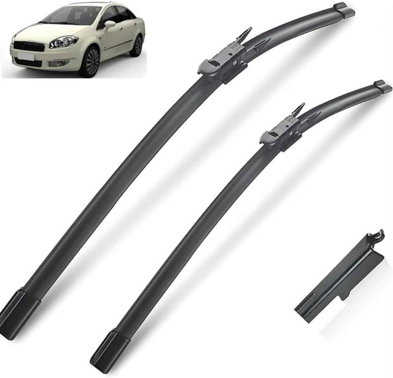 Scheibenwischer für Fiat Linea 2007-2015 Front - Originalgröße - Leise & Kratzfrei - Einfache Montage - 2er Set von Huiloogye
