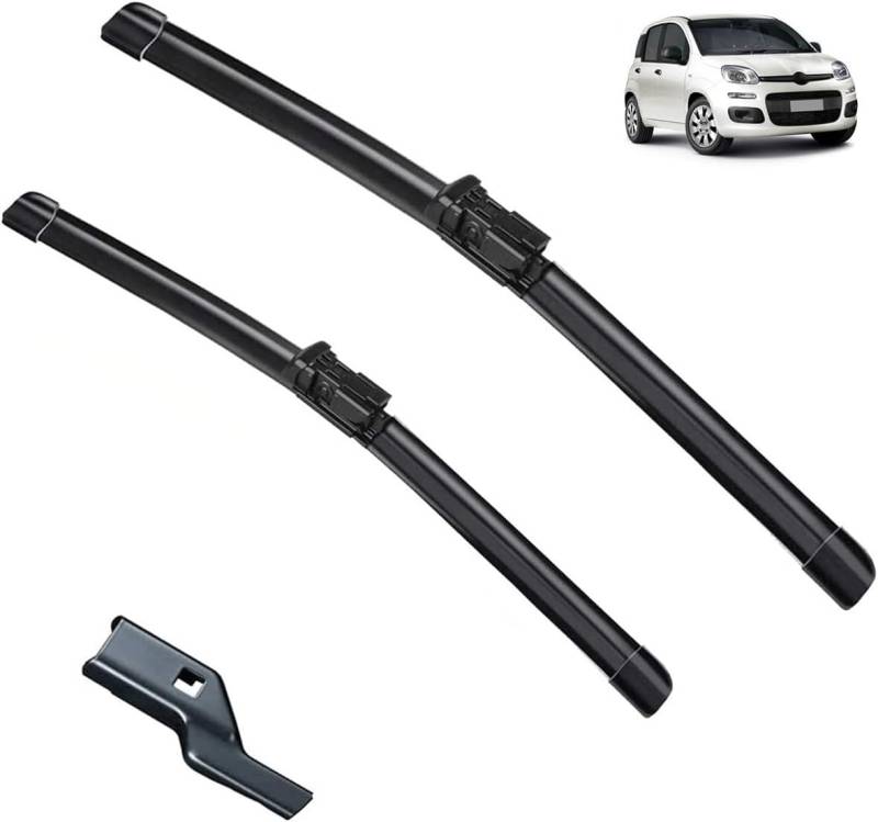 Scheibenwischer für Fiat Panda MK3 2013-2022 Front - Originalgröße - Leise & Kratzfrei - Einfache Montage - 2er Set von Huiloogye
