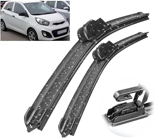 Scheibenwischer für KIA Picanto TA 2011-2017 Front - Originalgröße - Leise & Kratzfrei - Einfache Montage - 2er Set Scheibenwischer für KIA Picanto TA 2011-2017 Front - Originalgröße - Leise & Kratzfrei - Einfache Montage - 2er Set von Huiloogye