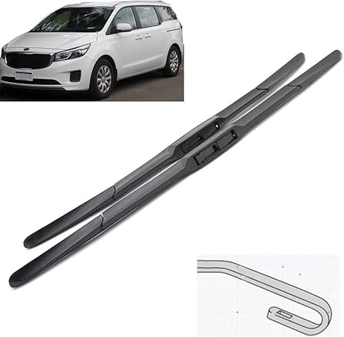 Scheibenwischer für Kia Carnival YP 2014-2020 Front - Originalgröße - Leise & Kratzfrei - Einfache Montage - 2er Set Scheibenwischer für Kia Carnival YP 2014-2020 Front - Originalgröße - Leise & Kratzfrei - Einfache Montage - 2er Set von Huiloogye