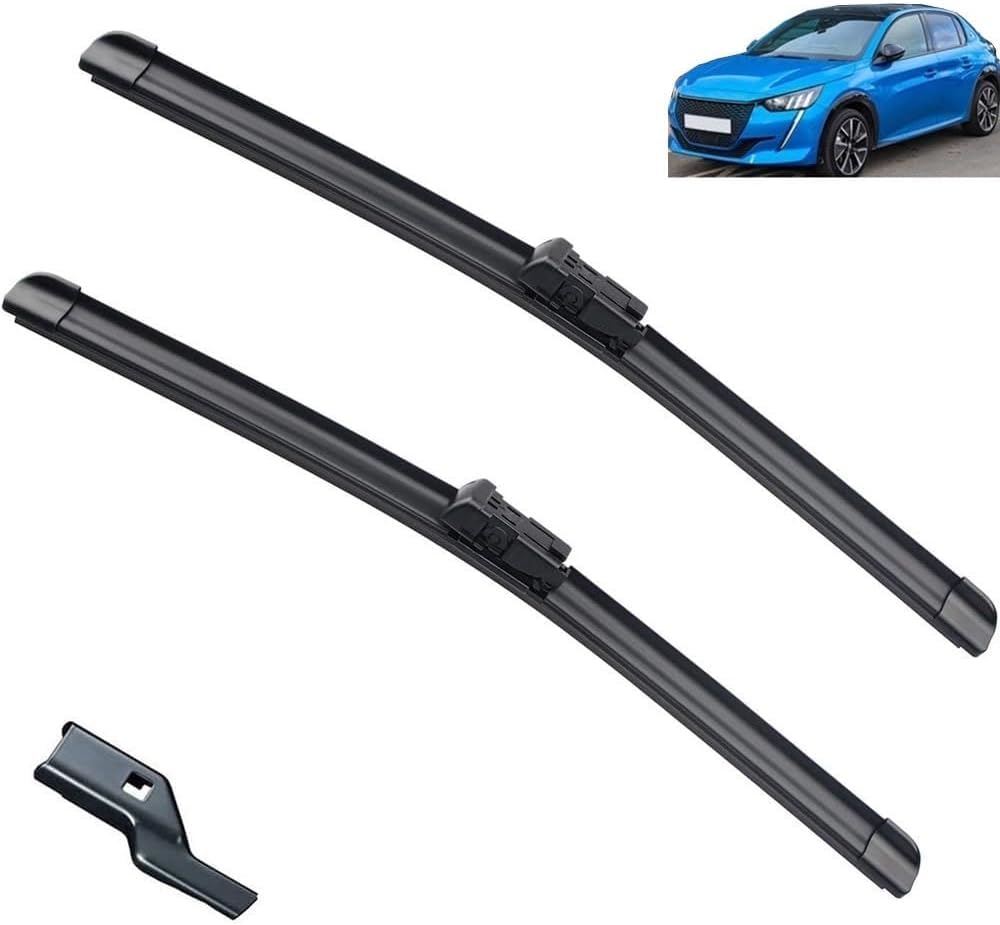 Scheibenwischer für Peugeot 208 P21 MK2 2019-2023 Front - Originalgröße - Leise & Kratzfrei - Einfache Montage - 2er Set Scheibenwischer für Peugeot 208 P21 MK2 2019-2023 Front - Originalgröße - Leise & Kratzfrei - Einfache Montage - 2er Set von Huiloogye