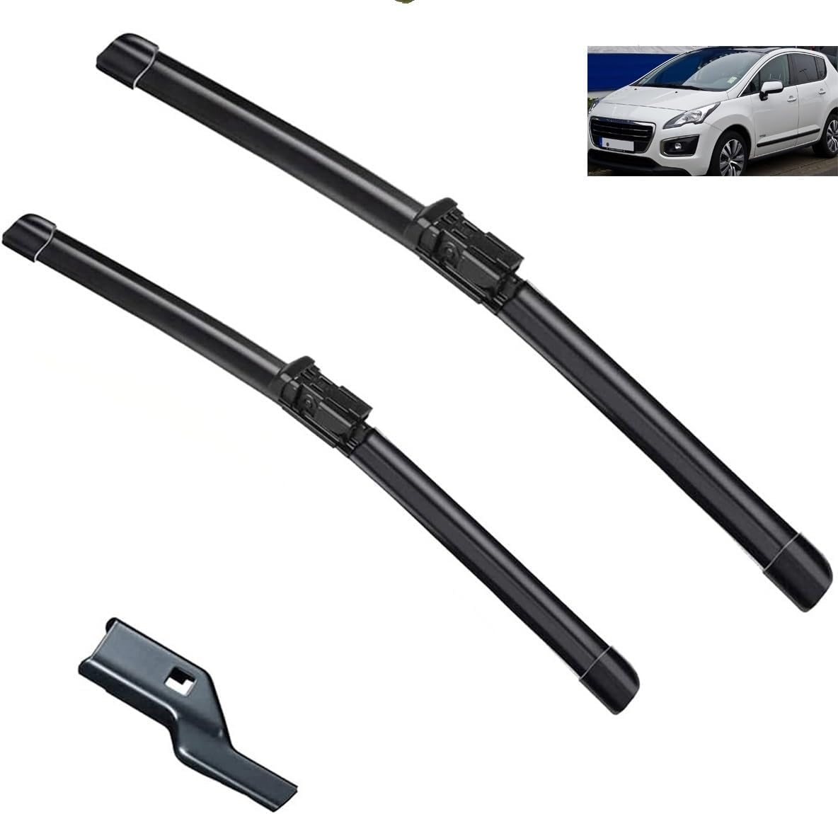 Scheibenwischer für Peugeot 3008 MK1 2008-2015 Front - Originalgröße - Leise & Kratzfrei - Einfache Montage - 2er Set Scheibenwischer für Peugeot 3008 MK1 2008-2015 Front - Originalgröße - Leise & Kratzfrei - Einfache Montage - 2er Set von Huiloogye