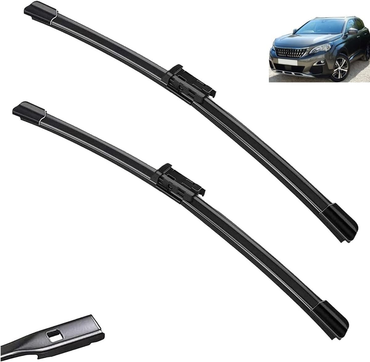 Scheibenwischer für Peugeot 3008 Mk2 2017-2023 Front - Originalgröße - Leise & Kratzfrei - Einfache Montage - 2er Set Scheibenwischer für Peugeot 3008 Mk2 2017-2023 Front - Originalgröße - Leise & Kratzfrei - Einfache Montage - 2er Set von Huiloogye