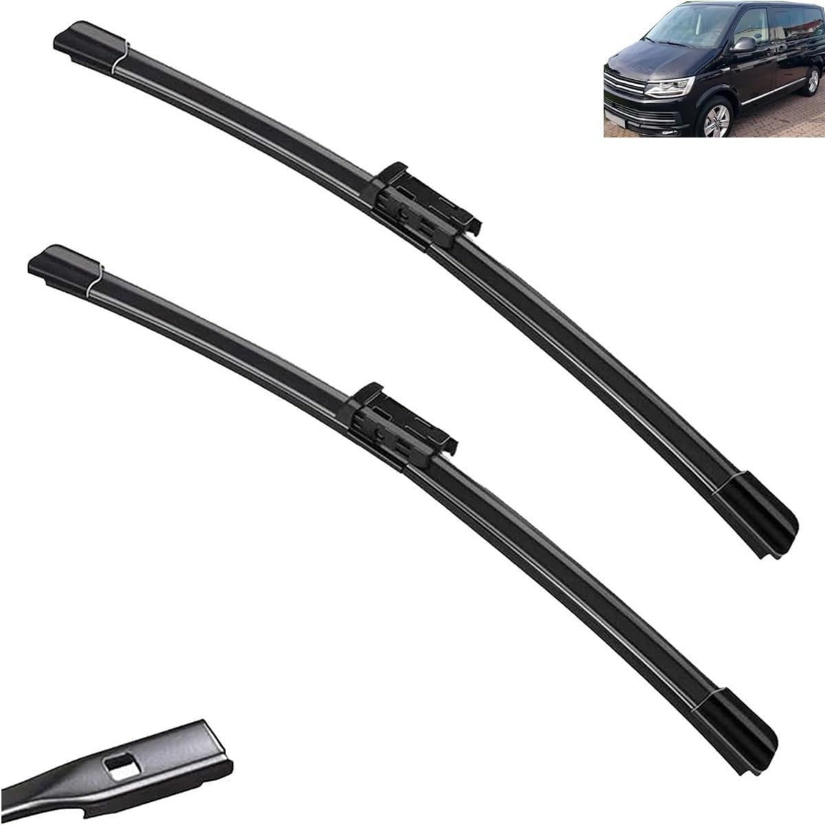 Scheibenwischer für VW Transporter Caravelle Multivan T5 T6 2014-2017 Front - Originalgröße - Leise & Kratzfrei - Einfache Montage - 2er Set Scheibenwischer für VW Transporter Caravelle Multivan T5 T6 2014-2017 Front - Originalgröße - Leise & Kratzfrei - Einfache Montage - 2er Set von Huiloogye