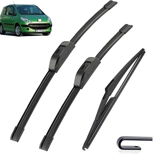 Wischer Front Und Heckscheibenwischer-Set Für Peugeot 1007 2005-2011, Scheibenwischer Heckwischer Vorne + Hinten von Huiloogye