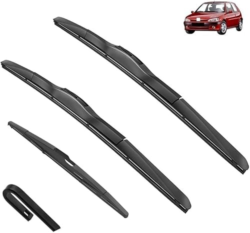 Wischer Front Und Heckscheibenwischer-Set Für Peugeot 106 Rallye Phase 1991-2003, Scheibenwischer Heckwischer Vorne + Hinten von Huiloogye