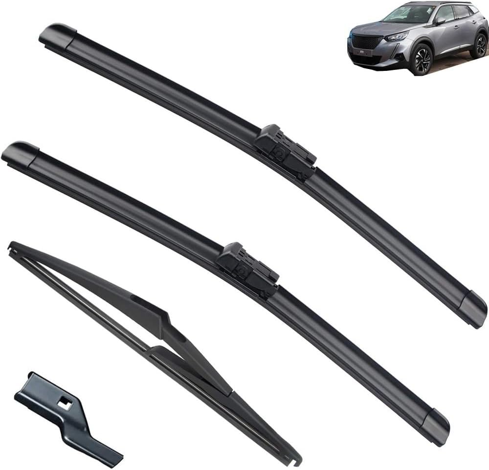 Wischer Front Und Heckscheibenwischer-Set Für Peugeot 2008 P24 MK2 2019-2023, Scheibenwischer Heckwischer Vorne + Hinten Wischer Front Und Heckscheibenwischer-Set Für Peugeot 2008 P24 MK2 2019-2023, Scheibenwischer Heckwischer Vorne + Hinten von Huiloogye