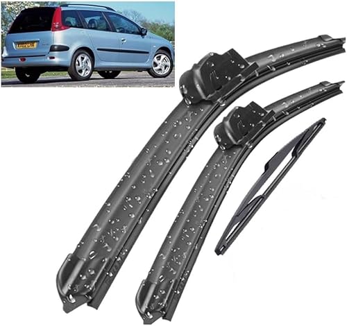 Wischer Front Und Heckscheibenwischer-Set Für Peugeot 206 SW/Estate 2000-2007 26"+16"+14", Scheibenwischer Heckwischer Vorne + Hinten von Huiloogye