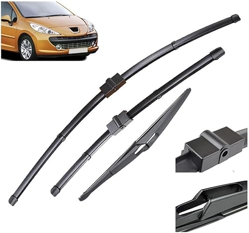 Wischer Front Und Heckscheibenwischer-Set Für Peugeot 207SW 207 SW 2006-2014 26"+17"+12", Scheibenwischer Heckwischer Vorne + Hinten Wischer Front Und Heckscheibenwischer-Set Für Peugeot 207SW 207 SW 2006-2014 26"+17"+12", Scheibenwischer Heckwischer Vorne + Hinten von Huiloogye