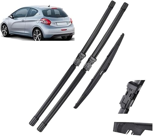Wischer Front Und Heckscheibenwischer-Set Für Peugeot 208 2012-2018 26"+16"+14", Scheibenwischer Heckwischer Vorne + Hinten von Huiloogye