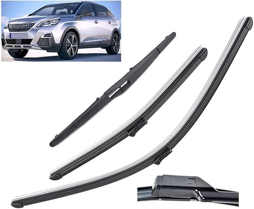Wischer Front Und Heckscheibenwischer-Set Für Peugeot 3008 Mk2 2017-2023 28"+16"+12", Scheibenwischer Heckwischer Vorne + Hinten von Huiloogye