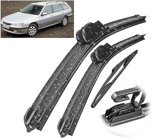 Wischer Front Und Heckscheibenwischer-Set Für Peugeot 406 Estate 1996-2004 24"+22"+14", Scheibenwischer Heckwischer Vorne + Hinten Wischer Front Und Heckscheibenwischer-Set Für Peugeot 406 Estate 1996-2004 24"+22"+14", Scheibenwischer Heckwischer Vorne + Hinten von Huiloogye