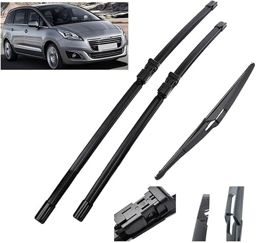 Wischer Front Und Heckscheibenwischer-Set Für Peugeot 5008 T87 2009-2016 30"28"12", Scheibenwischer Heckwischer Vorne + Hinten von Huiloogye