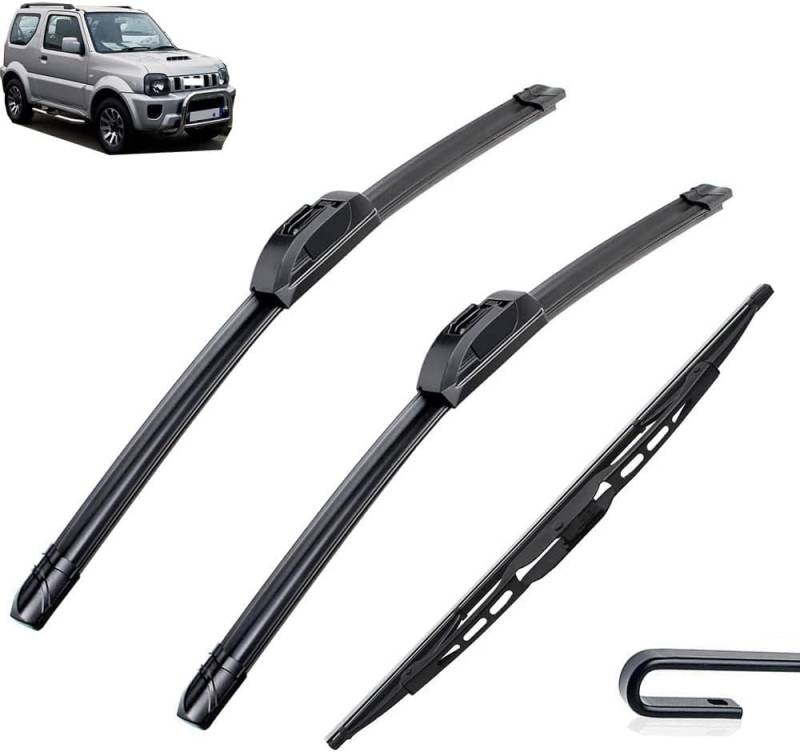 Wischer Front Und Heckscheibenwischer-Set Für Suzuki Jimny MK3 1998-2018 18"+16"+11", Scheibenwischer Heckwischer Vorne + Hinten von Huiloogye
