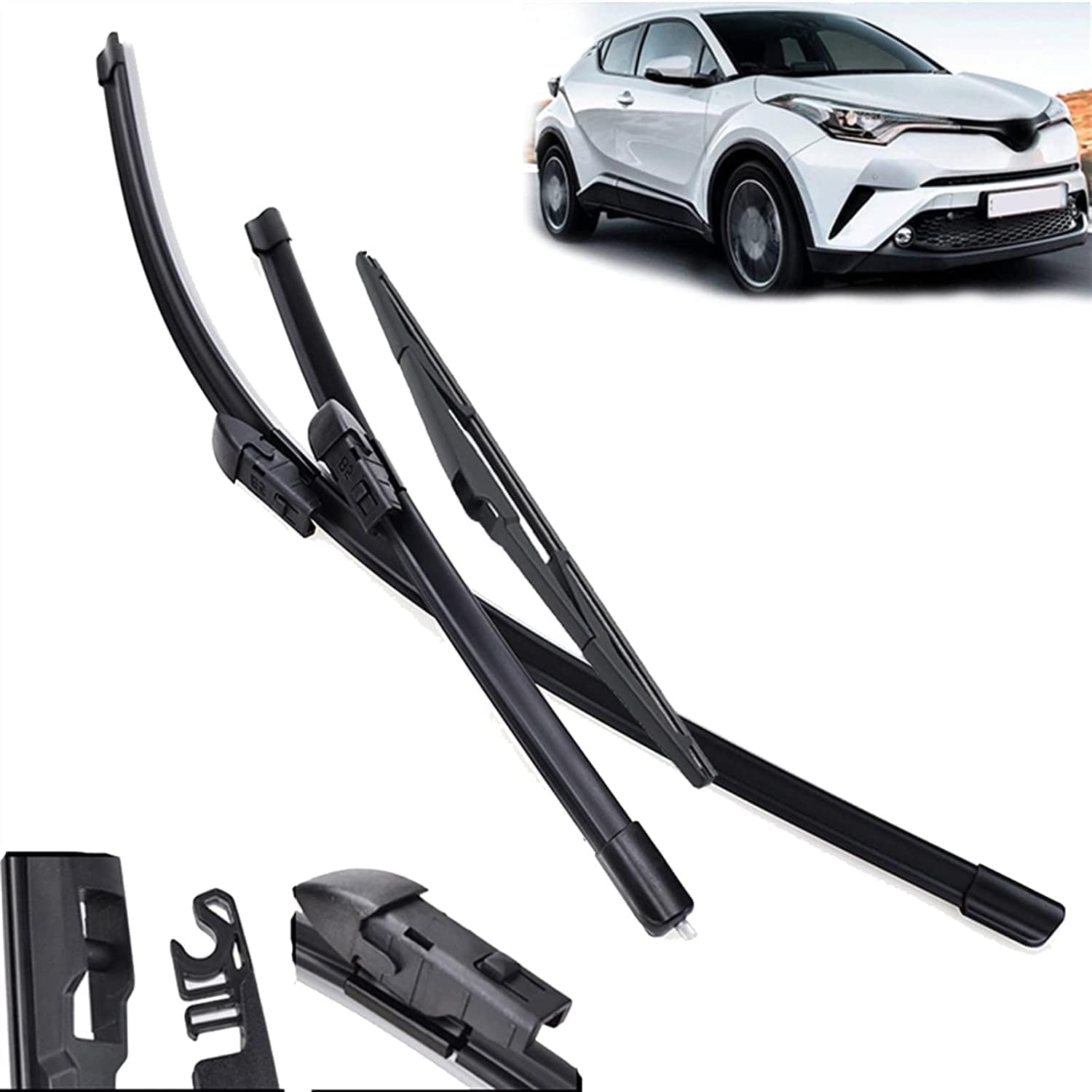 Wischer Front Und Heckscheibenwischer-Set Für Toyota C-HR CHR 2016-2020 26"+16"+14", Scheibenwischer Heckwischer Vorne + Hinten Wischer Front Und Heckscheibenwischer-Set Für Toyota C-HR CHR 2016-2020 26"+16"+14", Scheibenwischer Heckwischer Vorne + Hinten von Huiloogye