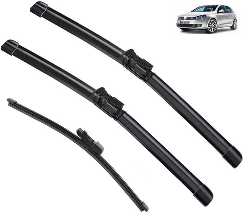 Wischer Front Und Heckscheibenwischer-Set Für VW Golf 6 Golf6 MK6 VI 2009-2012 5K, Scheibenwischer Heckwischer Vorne + Hinten von Huiloogye