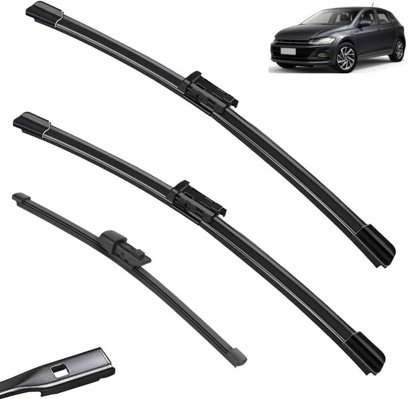 Wischer Front Und Heckscheibenwischer-Set Für VW Polo 6 AW BZ 2017-2023, Scheibenwischer Heckwischer Vorne + Hinten von Huiloogye