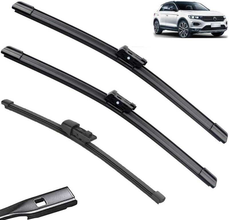 Wischer Front Und Heckscheibenwischer-Set Für VW T-Roc 2017-2023, Scheibenwischer Heckwischer Vorne + Hinten von Huiloogye