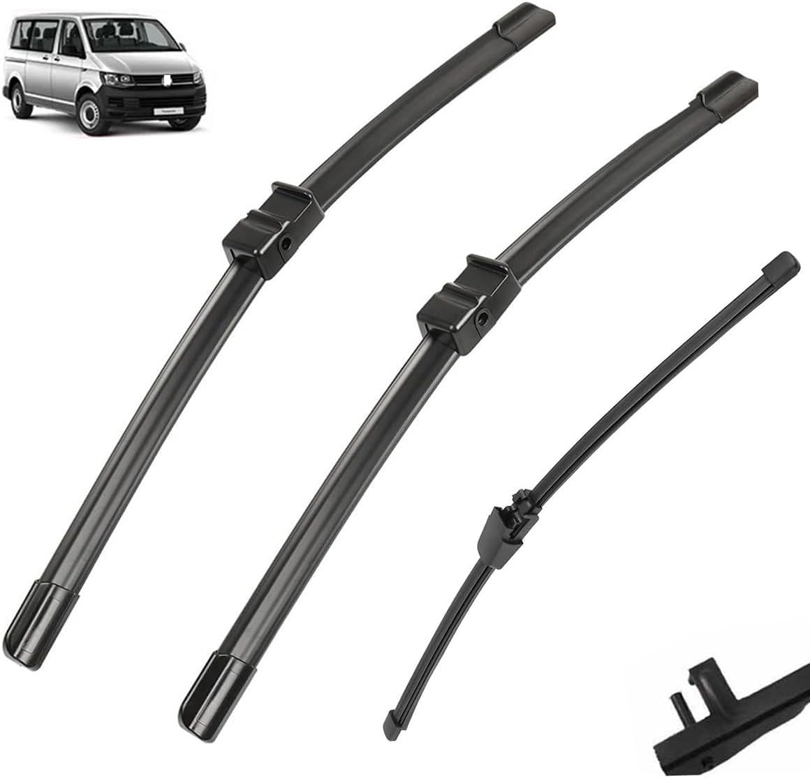 Wischer Front Und Heckscheibenwischer-Set Für VW T5 Transporter Caravelle Multivan California Kombi Shuttle 2003-2005, Scheibenwischer Heckwischer Vorne + Hinten Wischer Front Und Heckscheibenwischer-Set Für VW T5 Transporter Caravelle Multivan California Kombi Shuttle 2003-2005, Scheibenwischer Heckwischer Vorne + Hinten von Huiloogye