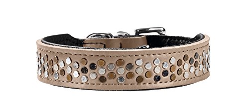 Hunter Hundehalsband Basic Rivellino, 32, beschichtetes Spaltleder, stone/schwarz von Hunter