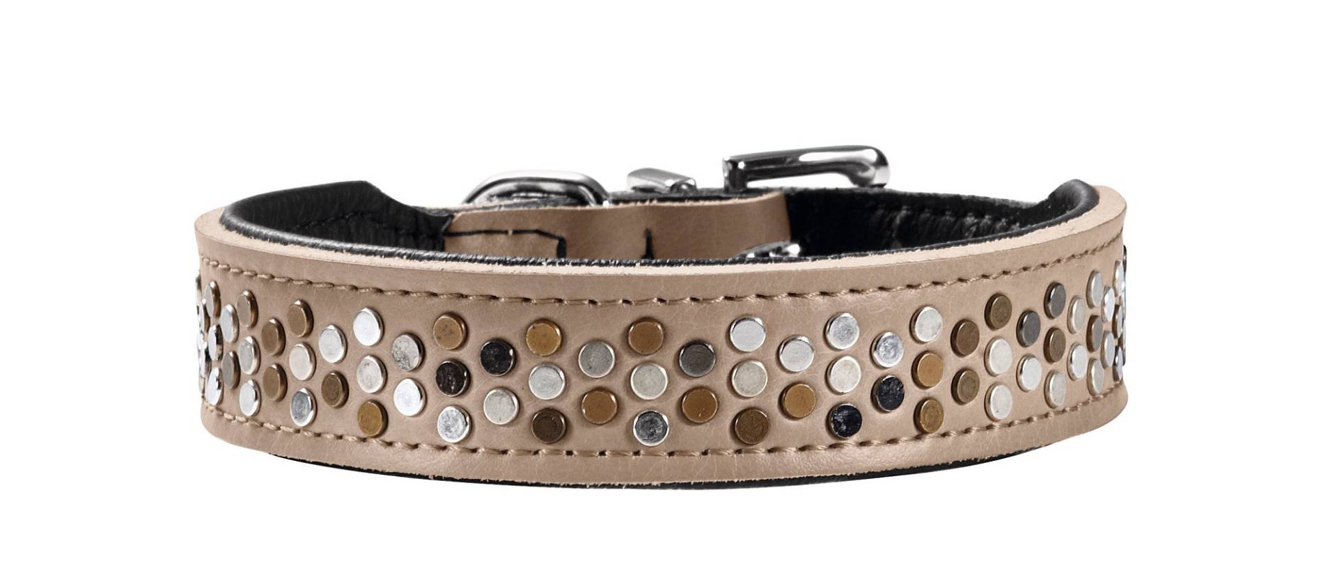 Hunter Hundehalsband Basic Rivellino, 32, beschichtetes Spaltleder, stone/schwarz Hunter Hundehalsband Basic Rivellino, 32, beschichtetes Spaltleder, stone/schwarz von Hunter