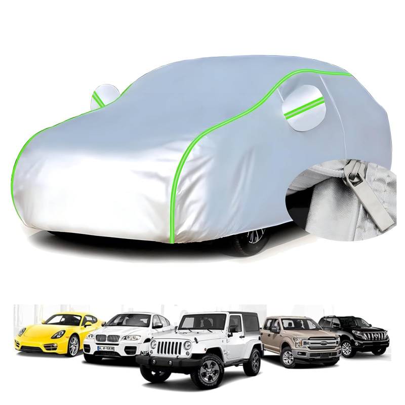 Autoabdeckung Vollgarage für Smart Fortwo EQ Cabrio W453 2020-(269,5x166,3x155,5cm),Schneefest, regenfest, alterungsbeständig, Lange Reflektorstreifen, seitlicher Reißverschluss von Huoxuefengsmd