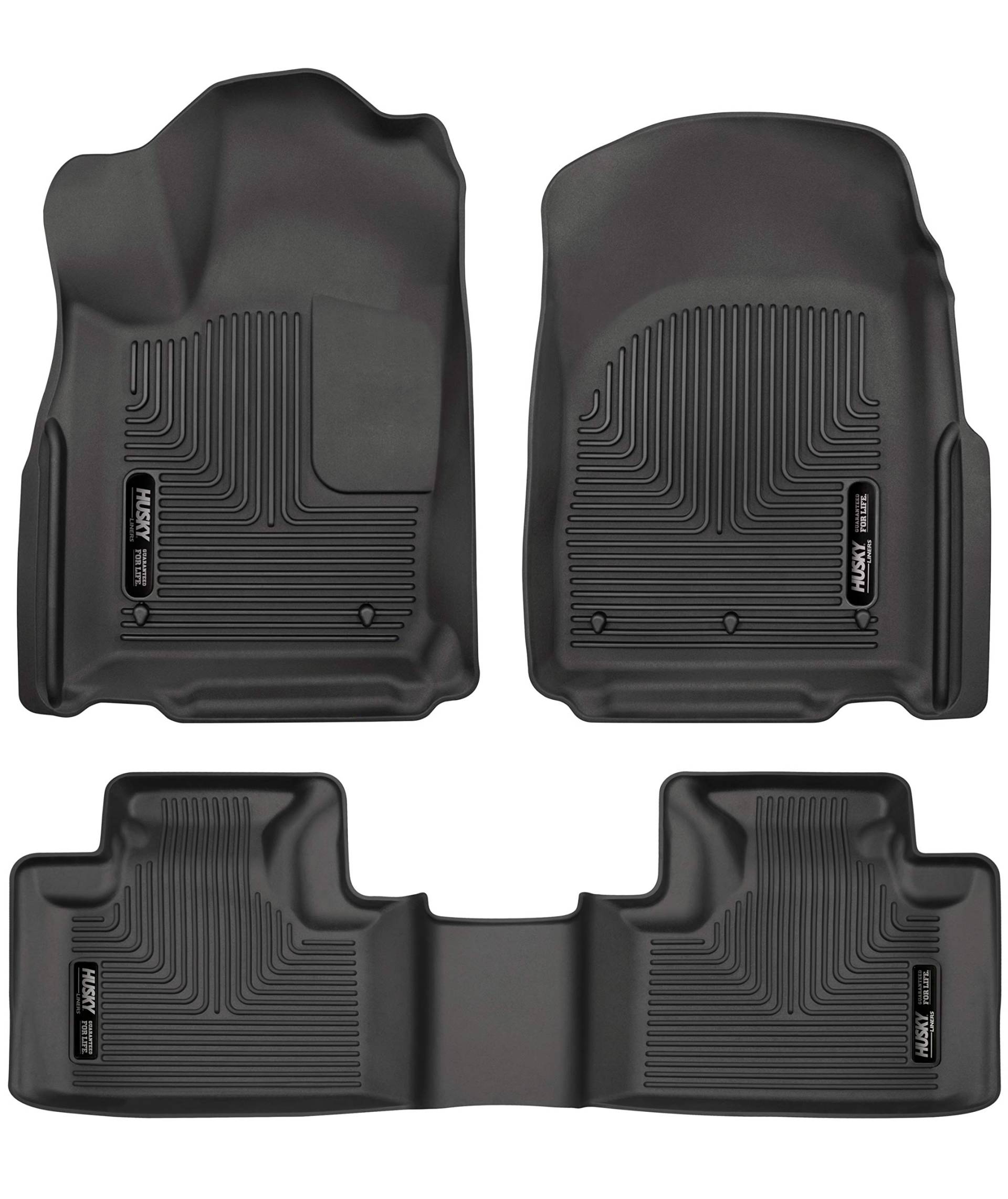 Husky Liners - Weatherbeater | passend für Dodge Durango 2016–2024, Jeep Grand Cherokee 2016–2024 (2022 WK-Modell) Front- und 2. Reihe – Schwarz, 3 Stück. | 99151 von Husky Liners