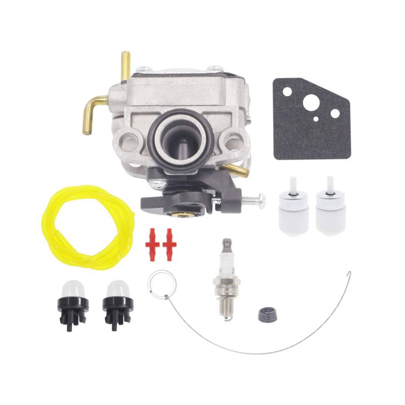 753-08323 Vergaser für Troy-Bilt TB685EC TB635EC TB6044XP 685EC 635EC 6044XP MTD AC8 TEC Trimmer mit 753-08319 Primer Bulb AC04122 Kraftstoffleitungs-Kit von Hutdkte
