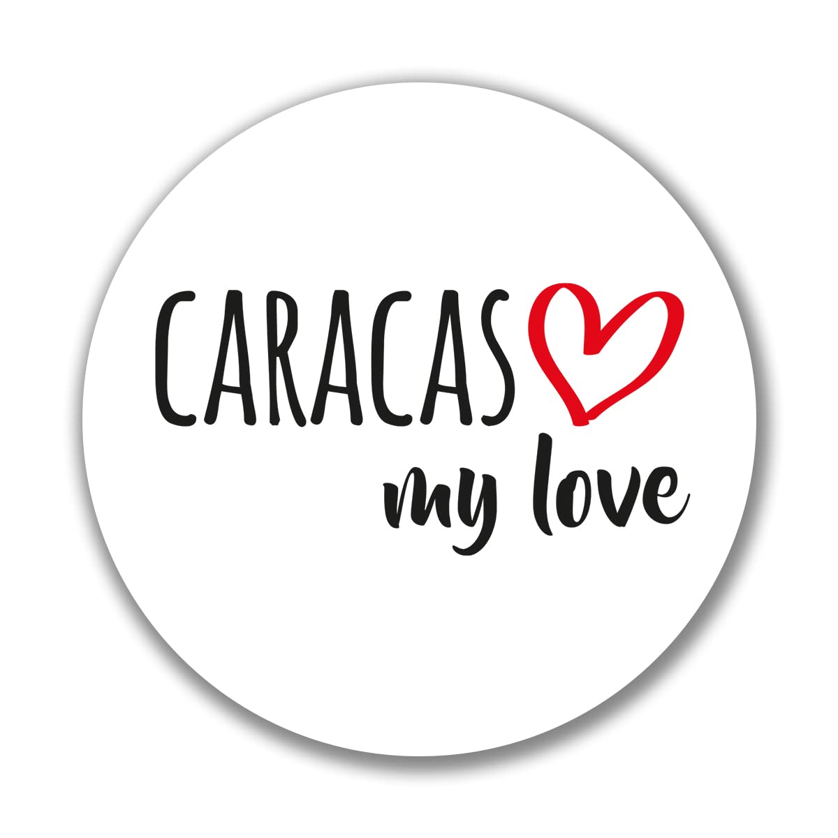 Huuraa Aufkleber Caracas My Love Sticker Größe 10cm für alle Fans von Caracas Venezuela Geschenk Idee für Freunde und Familie von Huuraa