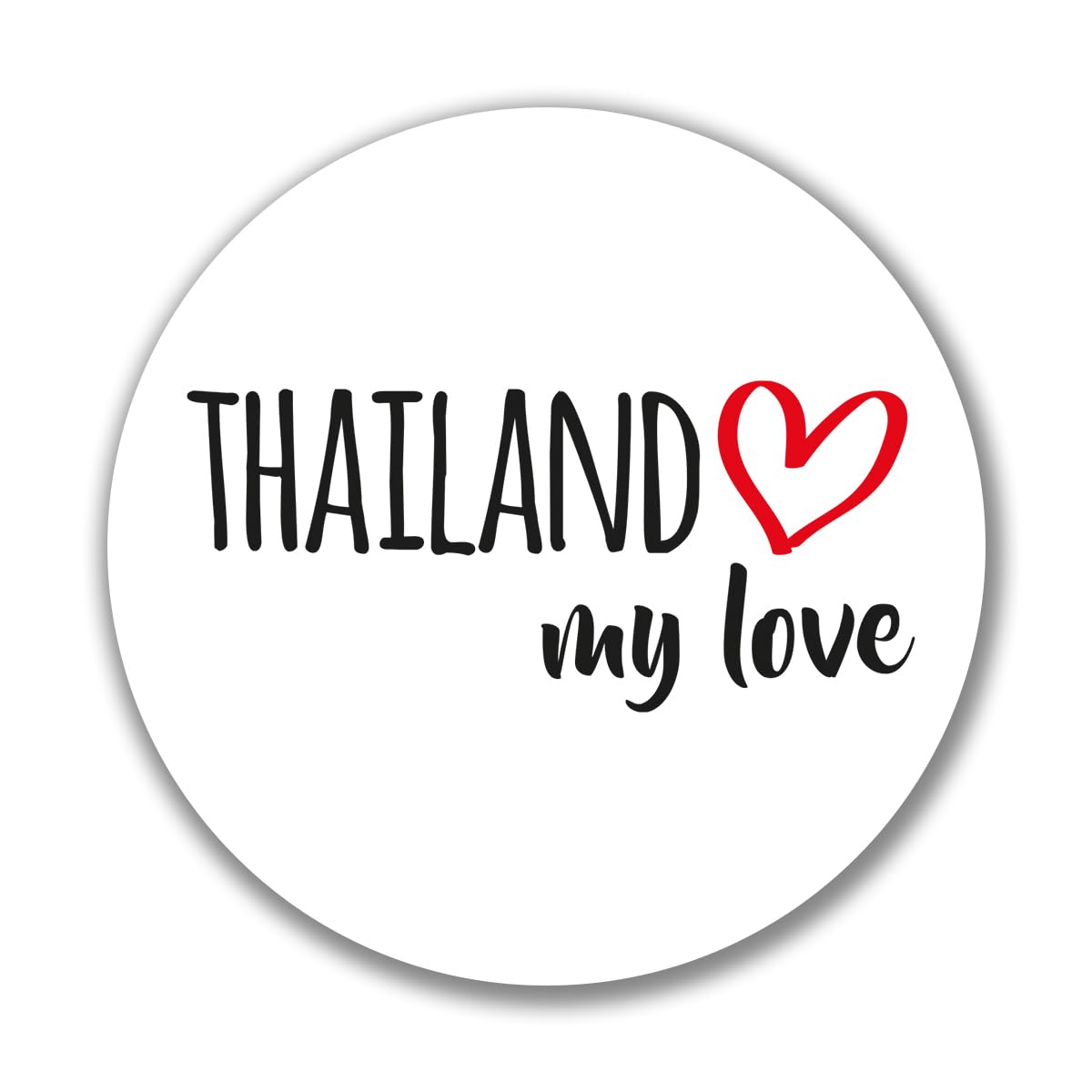 Huuraa Aufkleber Thailand My Love Sticker Größe 10cm für alle Fans von Süd-Ost Asien Geschenk Idee für Freunde und Familie von Huuraa