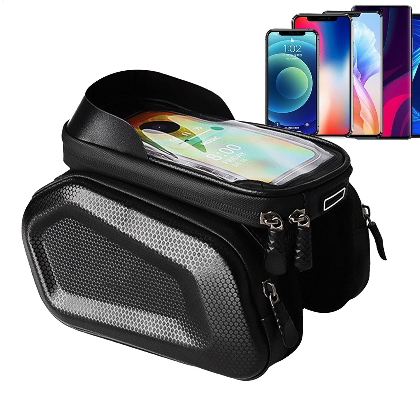Huvqianu Fahrrad-Handyhaltertasche, Fahrrad-Rahmen-Telefontasche, wasserdichte Rahmen-Telefontasche, Fahrrad-Aufbewahrungstasche mit Handyhalterung, Fahrrad-Telefontasche, Huvqianu Fahrrad-Handyhaltertasche, Fahrrad-Rahmen-Telefontasche, wasserdichte Rahmen-Telefontasche, Fahrrad-Aufbewahrungstasche mit Handyhalterung, Fahrrad-Telefontasche, von Huvqianu