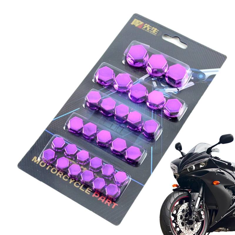 Motorrad-Schraubenhut – 5 Farben, dekorative Motorrad-Schraubenabdeckung – Set Schraubenmutter-Abdeckungen, rostfreie Motormutter-Abdeckung für Fahrräder von Huyeruie