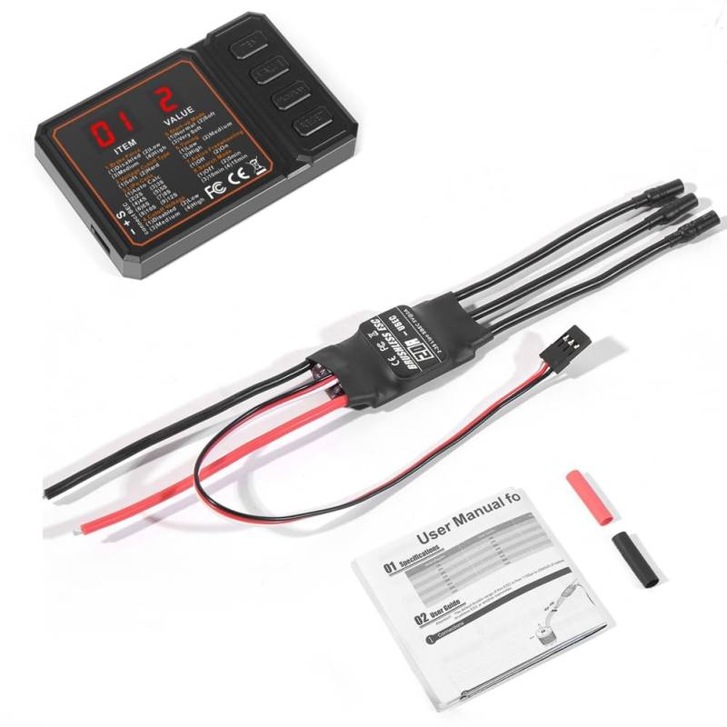 Hxhsgmeh 20A Brushless-Regler 2-3S Lipo Unterstützung BEC-Ausgang mit Programmierkarte für RC-Auto Boot Flugzeug DIY Teile von Hxhsgmeh