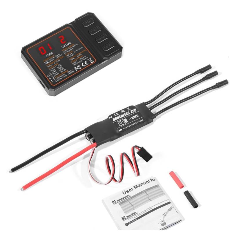 Hxhsgmeh 40A Brushless ESC 2-3S Lipo Unterstützung BEC Ausgang mit Programmierkarte für RC Auto Boot Flugzeug DIY Teile von Hxhsgmeh