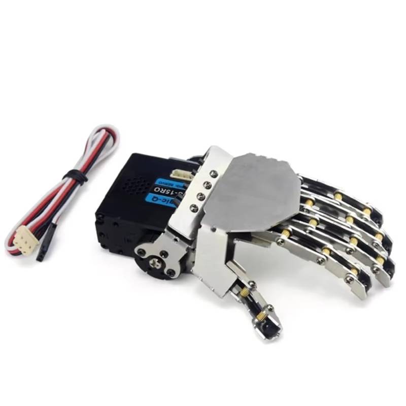 Hxhsgmeh Mini-Roboterhand, Fünf Finger, Metallmanipulatorarm, Linke Hand für Humanoiden Roboter, DIY-Kit von Hxhsgmeh