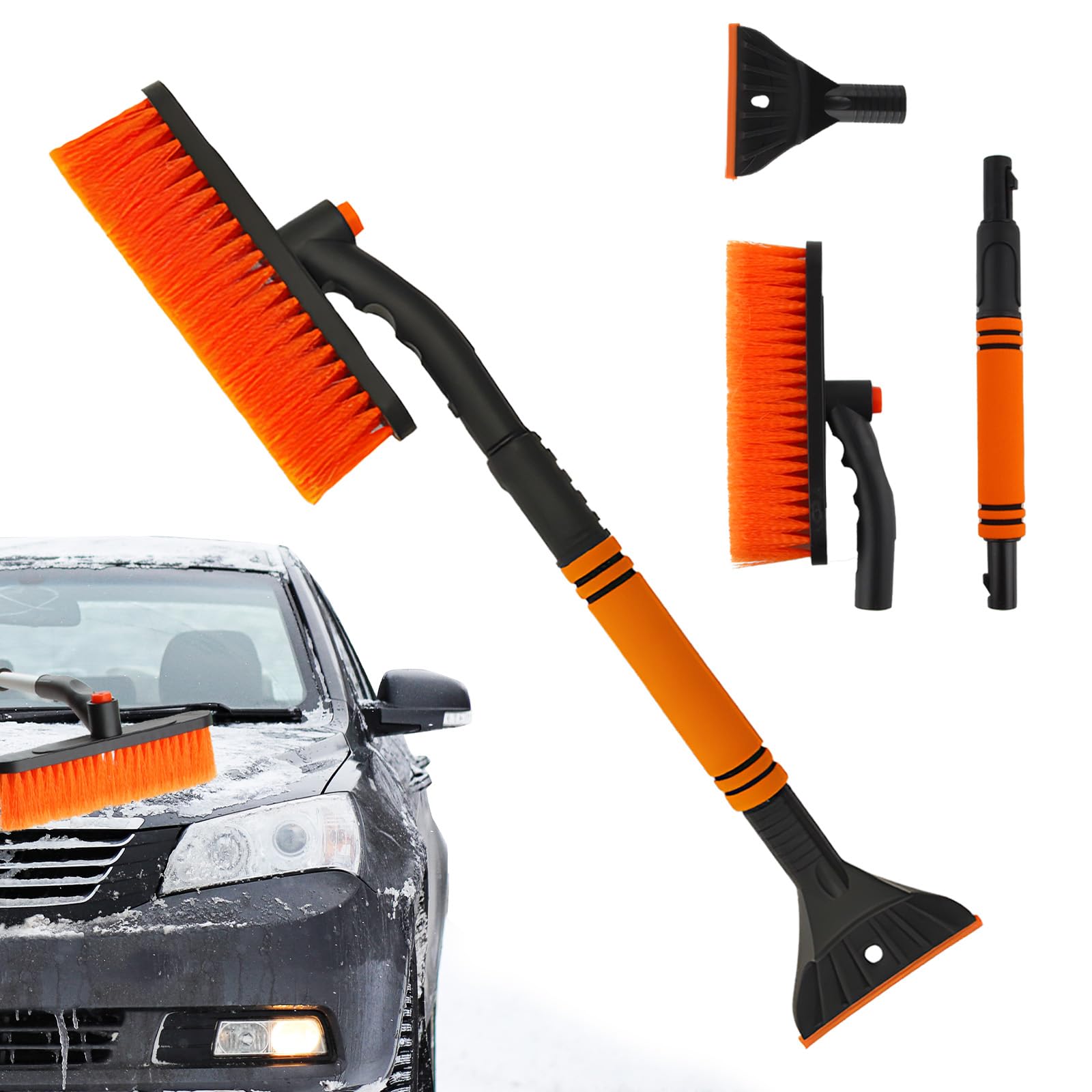 Hyran Eiskratzer Auto mit Besen, Eiskratzer Auto Abnehmbar und Faltbar, Bürstenkopf 360 Grad Drehbar, Scheibenkratzer Auto EIS Kratzer Auto, Auto Winter Zubehör Hyran Eiskratzer Auto mit Besen, Eiskratzer Auto Abnehmbar und Faltbar, Bürstenkopf 360 Grad Drehbar, Scheibenkratzer Auto EIS Kratzer Auto, Auto Winter Zubehör von Hyran