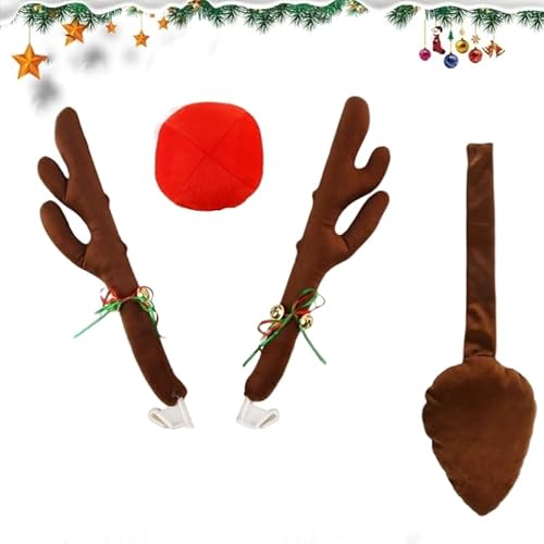 Hyran Rentier Auto Set, Auto Deko Weihnachten, Auto Rentier Geweih und Nasenset, Weihnachtliche Autodekoration mit Schwanz, für Auto, LKW, Transporter, SUV Verschiedener Modelle Hyran Rentier Auto Set, Auto Deko Weihnachten, Auto Rentier Geweih und Nasenset, Weihnachtliche Autodekoration mit Schwanz, für Auto, LKW, Transporter, SUV Verschiedener Modelle von Hyran