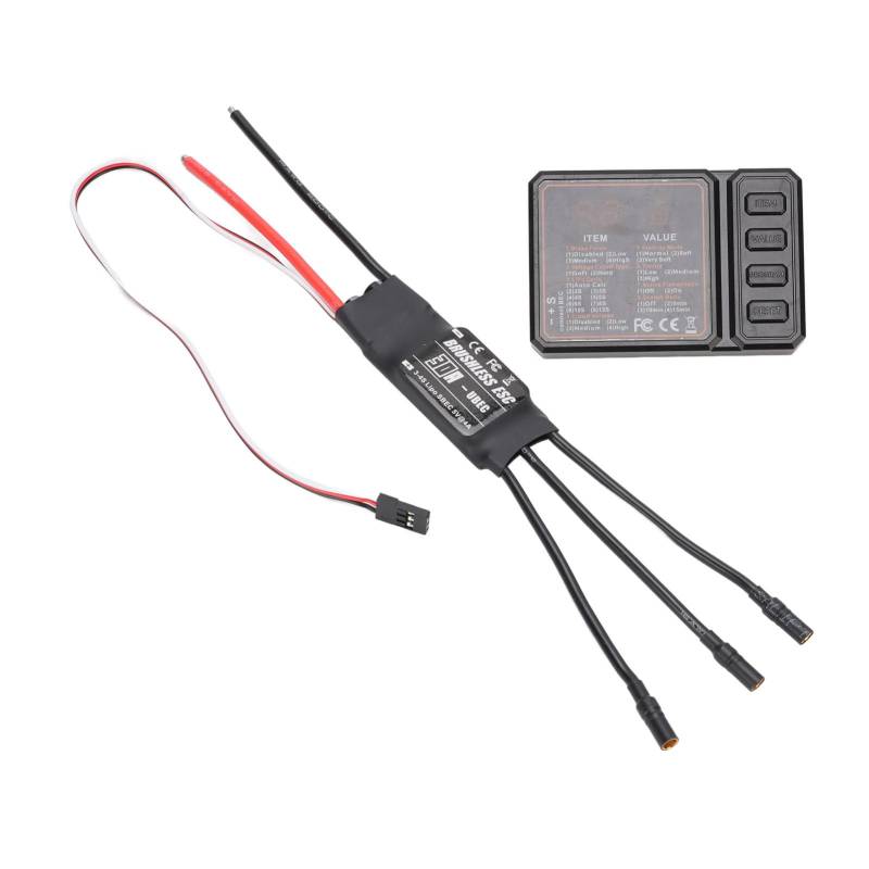 30a Bürstenloser ESC, Schnelle Gasreaktion, Konfigurierbarer Startmodus Bürstenloser ESC für RC-Drohnen, Elektrischer Geschwindigkeitscontroller 3-4S Lipo Bec 5V 2A von Hyuduo