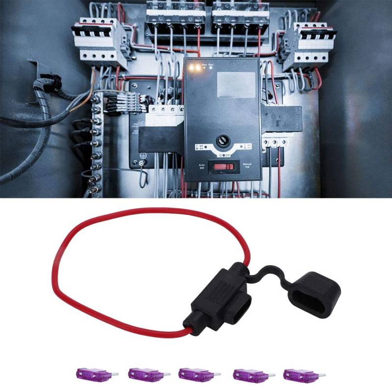 Hyuduo 5-teiliges ATC ATO Blade Kit, In-Line-Halter mit Wasserdichter Abdeckung, Einfache Installation für Auto, Boote, Wohnmobile, 12 V DC (+5PCS 3A Sicherung) von Hyuduo