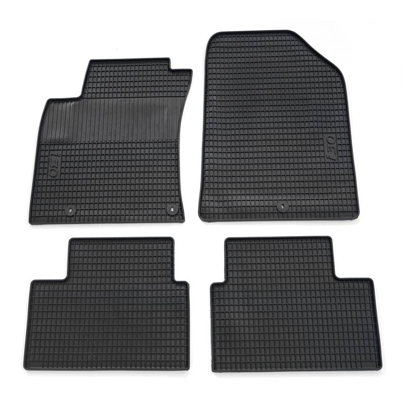 Hyundai 9999Z03507 Gummi Fußmatten Allwettermatten 4X Gummimatten, mit i30 Schriftzug, schwarz von Hyundai