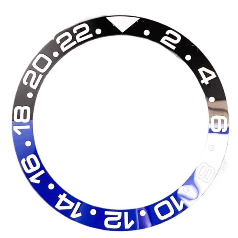 Hyuwdai 1 x 38 mm Keramik-Legierung Lünette mit einer schrägen Oberfläche eingelegt mit einem 40 mm Gehäuse NH35 NH34 Uhrenzubehör (Keramik schwarz blau) von Hyuwdai