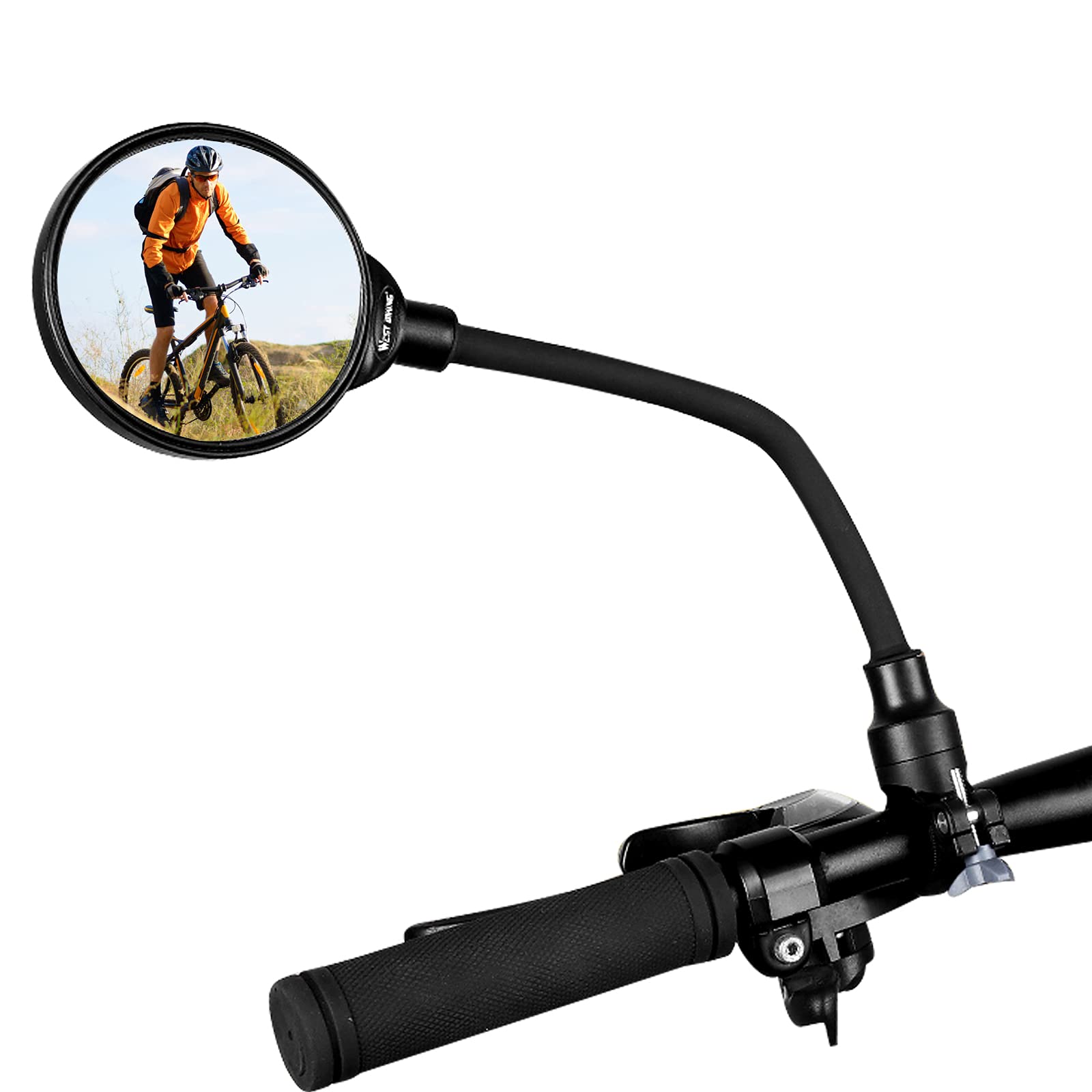 1 Stück Fahrradspiegel 360 ° Verstellbarer Fahrrad Rückspiegel Fahrrad Weitwinkel Rückspiegel Stoßfest Convex HD Safe Spiegel Universal für Mountainbike/Rennrad/Fahrrad/Motorrad für Lenker 22-32mm von Hyxodjy
