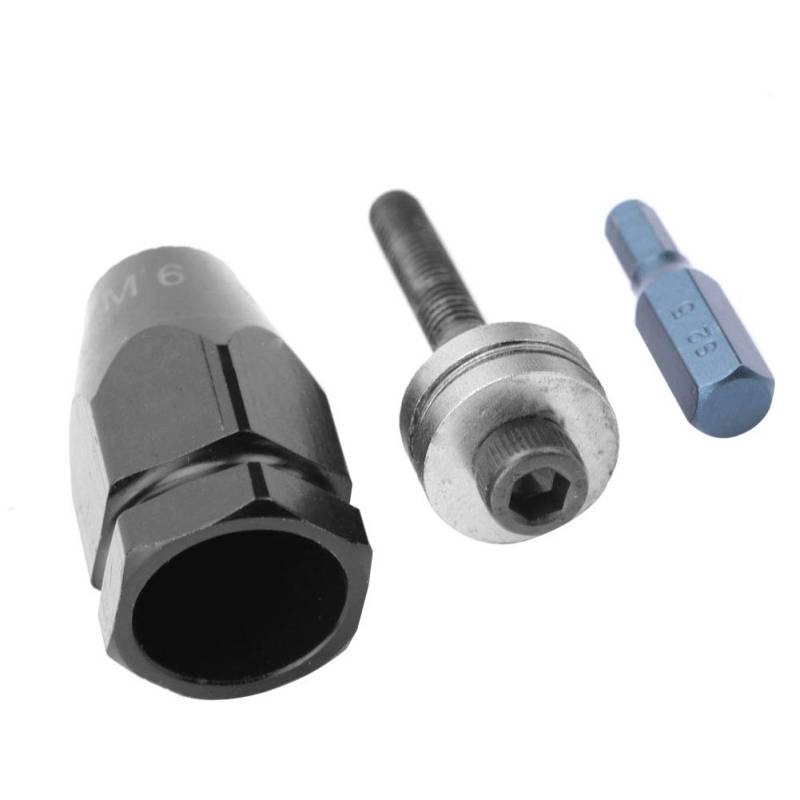 Hztyyier Langlebige Pneumatische Pull -Setzerluftnieten Nussnotte Notenkopf für Pneumatische Nieten - Bequemer Ersatz M5 M6 M8 M10 Größen Sechskant Gerade Shank 1 Set (Sechseckiger gerade Griff M6) von Hztyyier