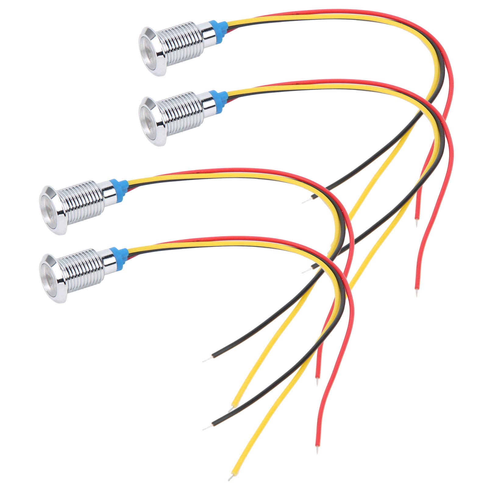 Vorverdrahtete Runde LEDs Dual -Farb -Indikatorlichter für die Modifikation für Auto/Computer Wasserdichte 2 Color LEDs, 4 Sätze (rot Gelb) von Hztyyier