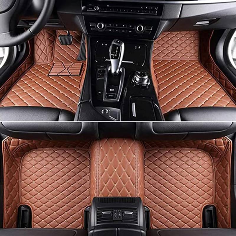 Auto PU-Leder Fußmatten für Lexus UX HEV 2019-2023, Custom Alles Inklusive Bodenmatten Anti-Rutsch Fußpolster Automatten Innenteile Zubehör,H/Brown von IACNAY